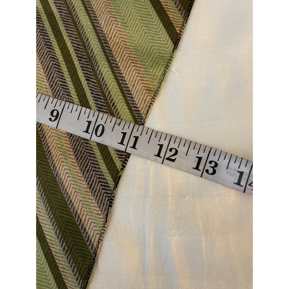Echo Silk Scarf Green Tan Black Chevron Herringbone Striped Rectangular Wrap‎